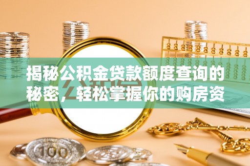 归仁揭秘公积金贷款额度查询的秘密，轻松掌握你的购房资金