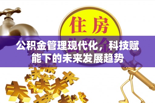 归仁公积金管理现代化，科技赋能下的未来发展趋势